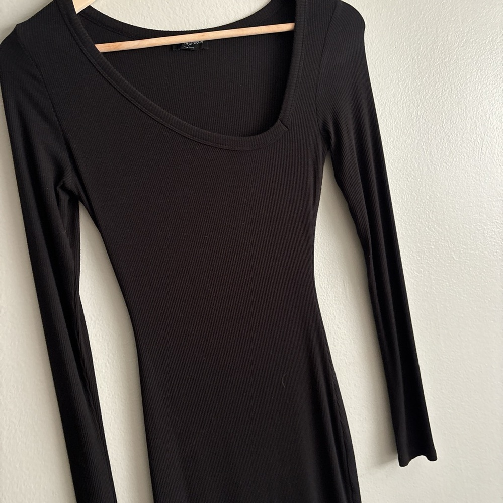 Black Long Sleeve Naked Wardrobe Dress